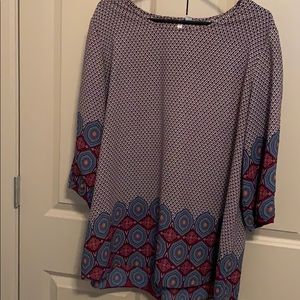 Work blouse with open sleeve detail